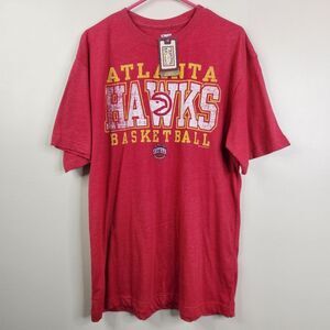 NEW Majestic Hardwood Classics Atlanta Hawks Retro Logo Burnout Graphic Tee L